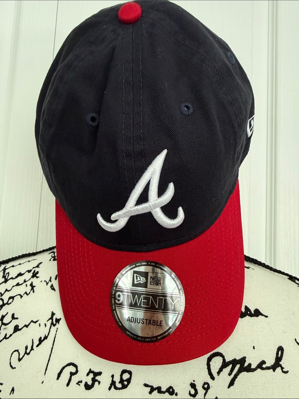 New Era Black and Red Atlanta 'A' Adjustable Baseball Cap